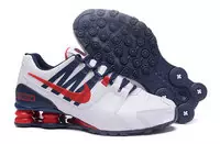 running chaussures nike shox avenue leather rival4 white red logo